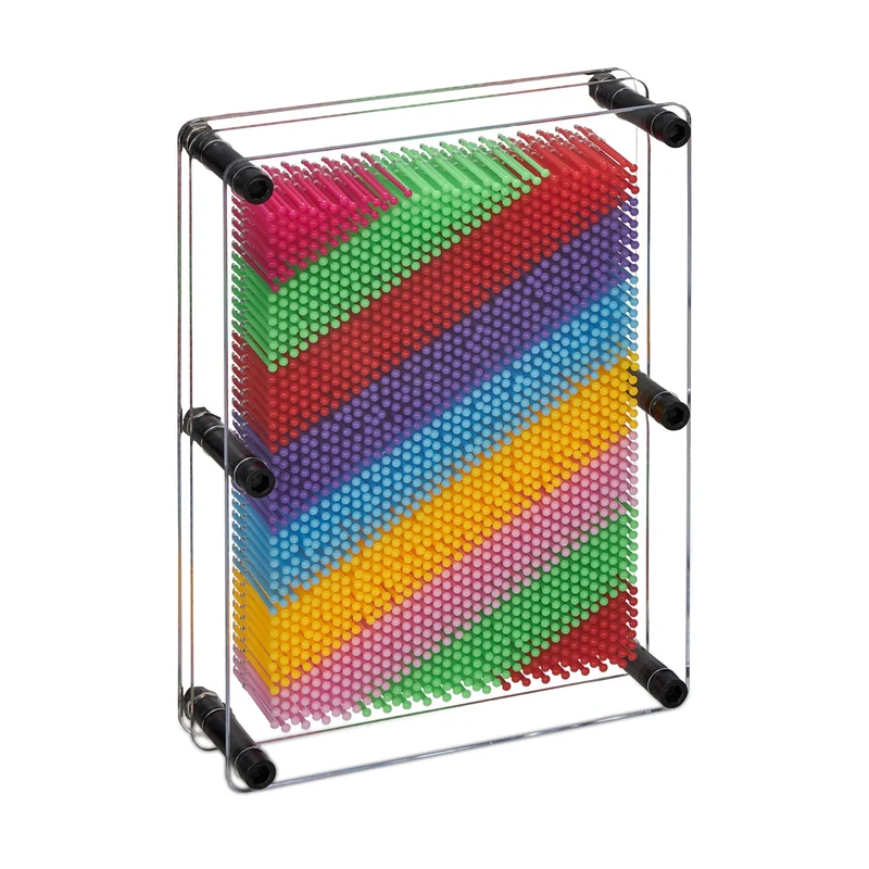 Jeu clous 3D déco créatif salon 30 x 20 x 5 cm empreintes originales ambiance rétro en plastique transparent 13_0012053
