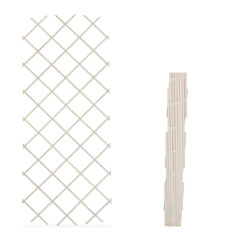 Lot de 3 tuteurs extensibles pour plantes grimpantes jardin terrasse 120 x 30 cm en bois de sapin naturel 13_0015300