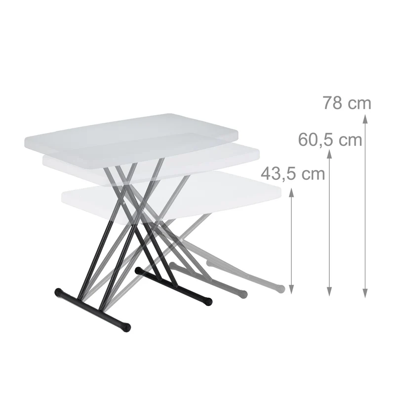 Table de camping pliante extérieur 120 x 60 x 74 cm conviviale et compacte design moderne en plastique blanc 13_0015781