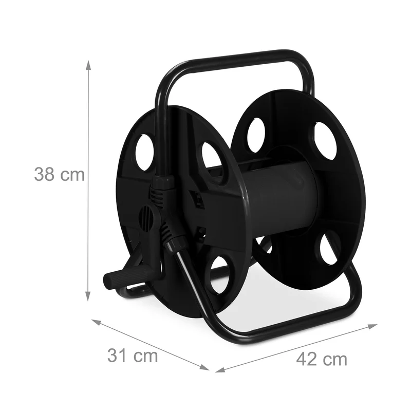 Dévidoir de jardin avec manivelle pratique 30 x 30 x 30 cm en plastique vert 13_0013773