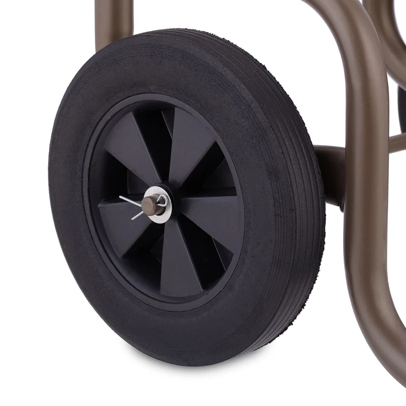 Chariot à bûches fonctionnel pour jardin ou intérieur 100 x 40 x 40 cm rangement pratique sur roues en acier marron 13_0013927