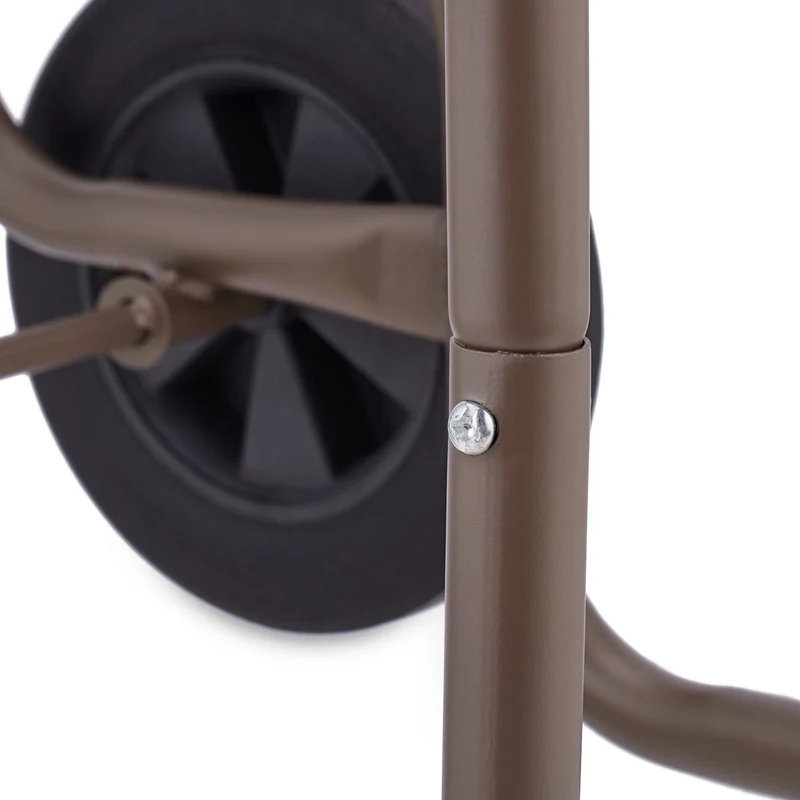 Chariot à bûches fonctionnel pour jardin ou intérieur 100 x 40 x 40 cm rangement pratique sur roues en acier marron 13_0013927