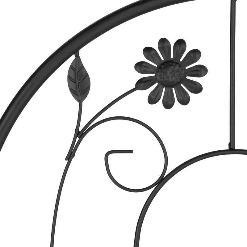Lot de 2 tuteurs pour plantes grimpantes noir décoratif 180 cm en métal noir 13_0012016