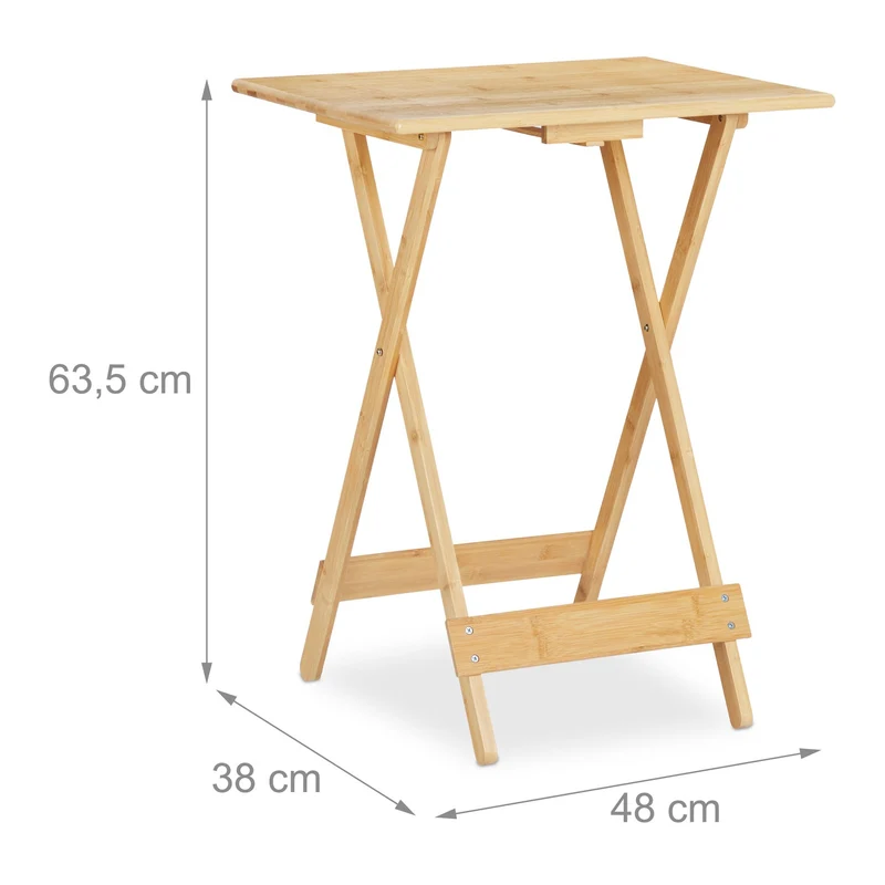 Table pliante décorative d’appoint intérieur extérieur 80 x 50 x 50 cm en bambou naturel 13_0010147