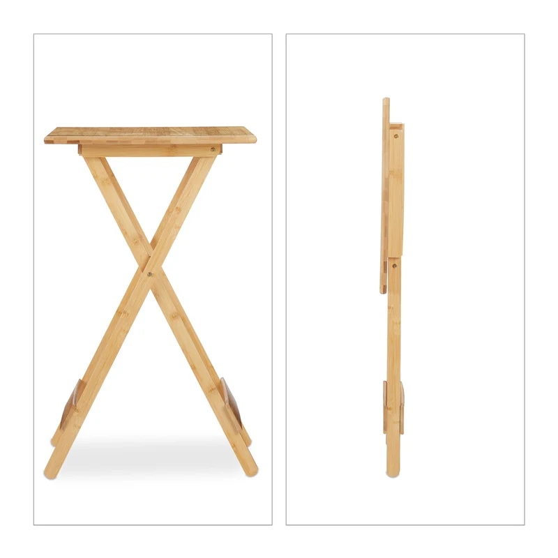 Table pliante décorative d’appoint intérieur extérieur 80 x 50 x 50 cm en bambou naturel 13_0010147