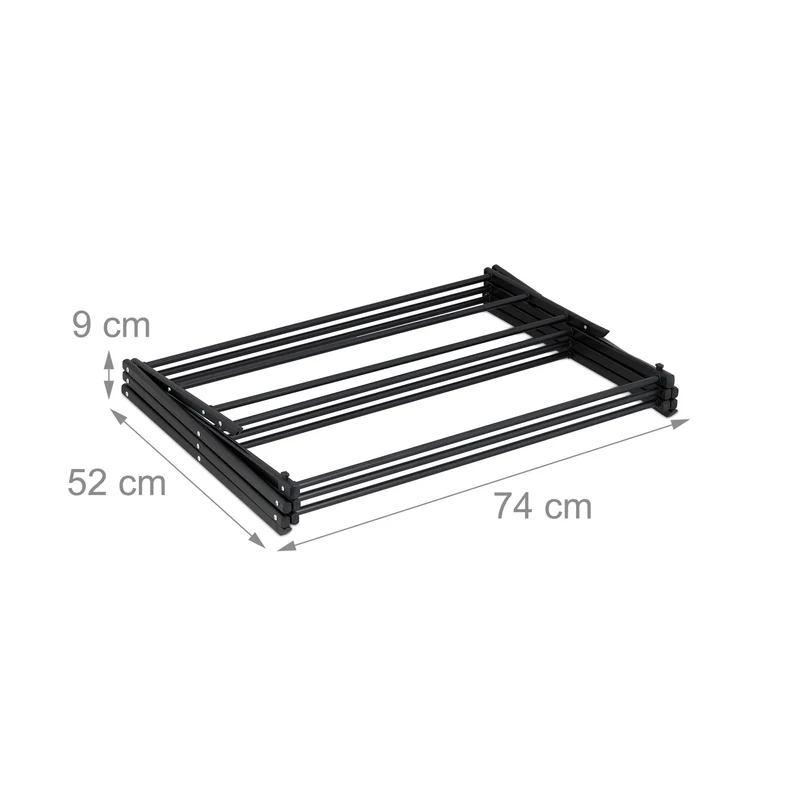 Étendoir à linge pliable peu encombrant pratique 105 x 74 x 37 cm en acier blanc 13_0016941