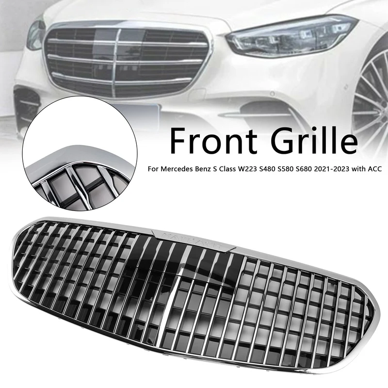 Grille Pare-Chocs Chrome Mercedes Classe S W223 S580 S680 2021-2023