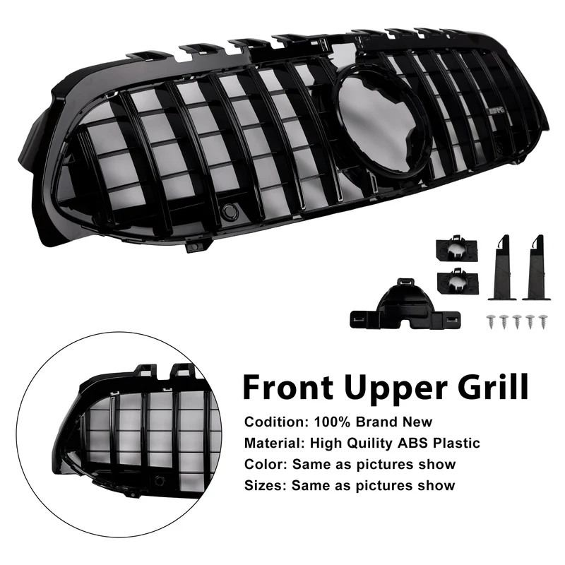 Grille Pare-Chocs GT Noir Mercedes Classe A W177 2019-2023 avec visserie