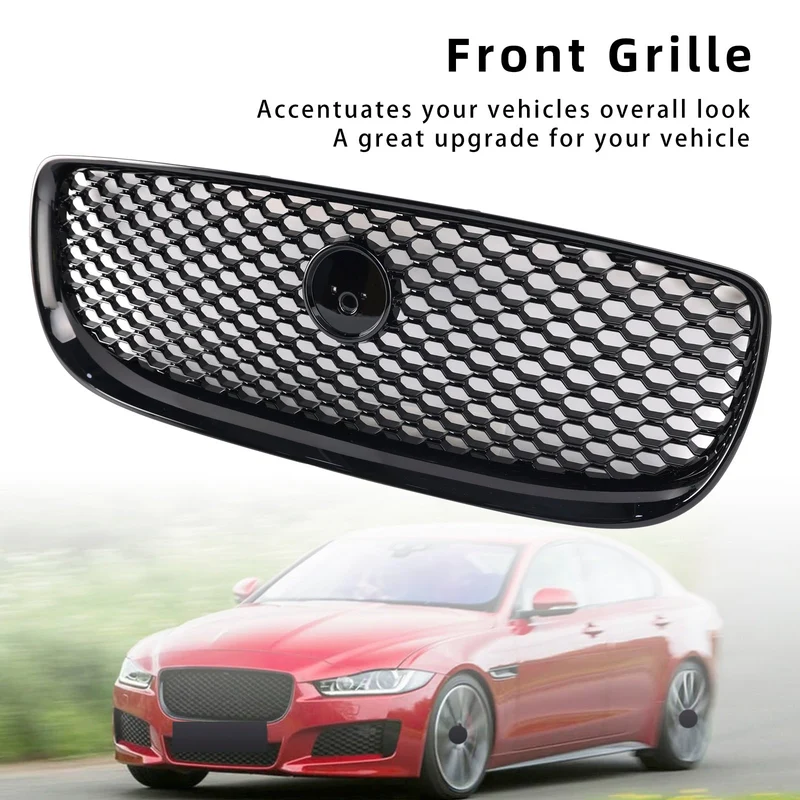 Grille Pare-Chocs Nid d'Abeille Noir Brillant Jaguar XE 2015-2018