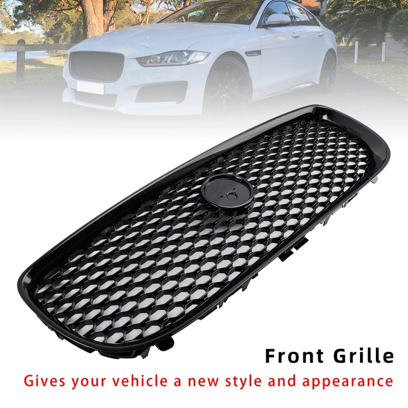 Grille Pare-Chocs Nid d'Abeille Noir Brillant Jaguar XE 2015-2018