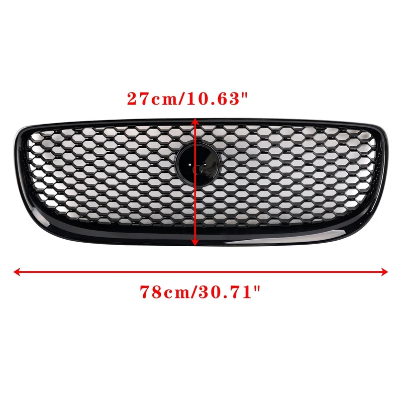 Grille Pare-Chocs Nid d'Abeille Noir Brillant Jaguar XE 2015-2018
