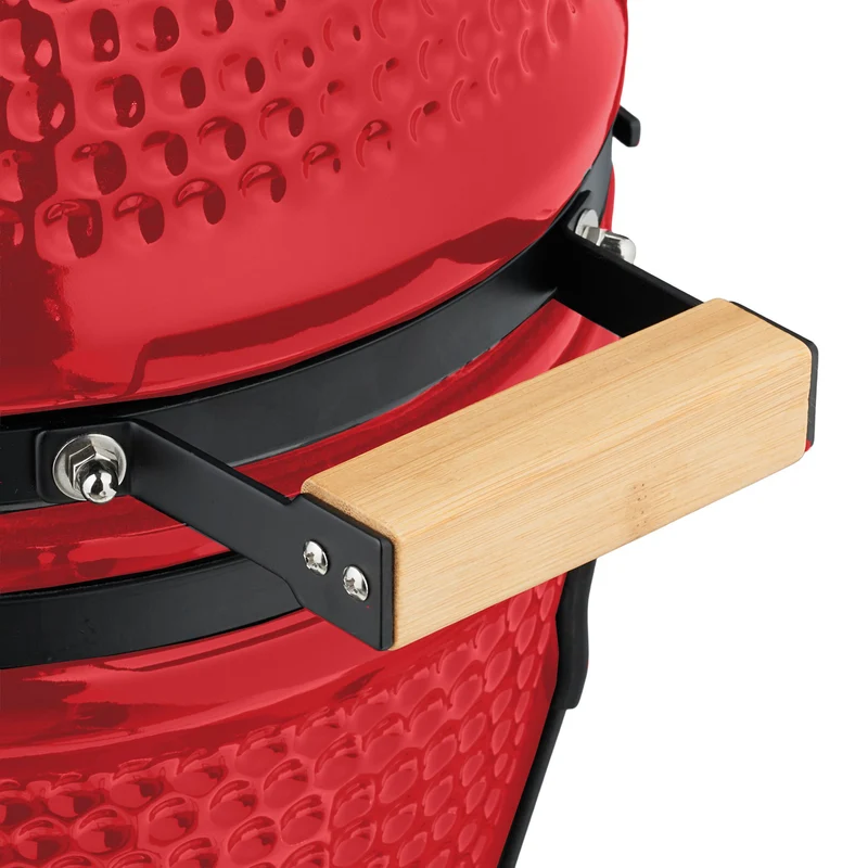 Gril barbecue polyvalent cuisson précise 56,5 x 43 x 46 cm en céramique rouge 13_0016747