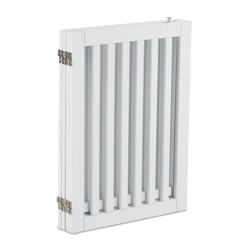Barrière de sécurité réglable pour animaux domestiques 70 x 90 cm installation flexible style contemporain en métal gris 13_0011391