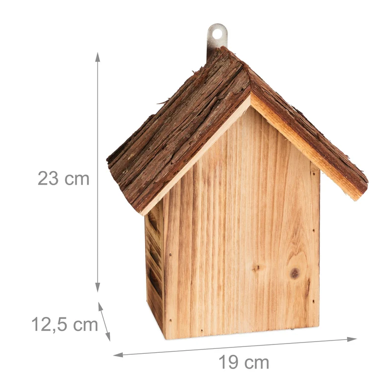 Hôtel à insectes abri suspendu jardin 25 x 15 x 15 cm pratique pour coccinelles en bois marron 13_0015191