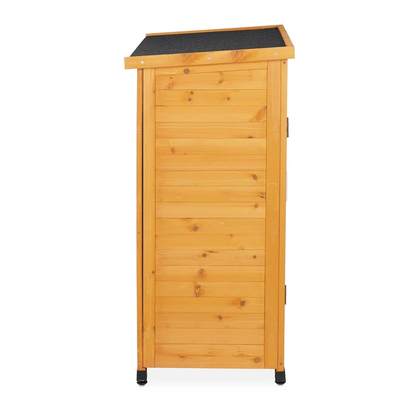 Armoire de jardin meuble de rangement polyvalent espaces extérieurs 100 x 80 x 40 cm en bois sapin marron 13_0011271