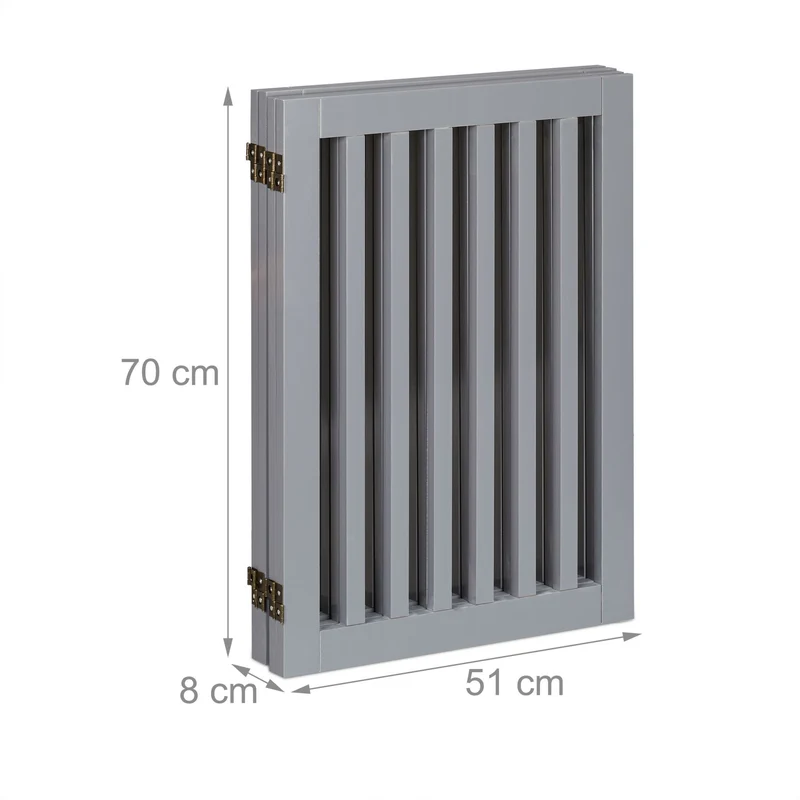 Barrière de sécurité réglable pour chien 70 x 51 x 2 cm protection escalier cheminée en MDF gris 13_0010799