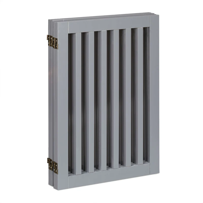 Barrière de sécurité réglable pour chien 70 x 51 x 2 cm protection escalier cheminée en MDF gris 13_0010799