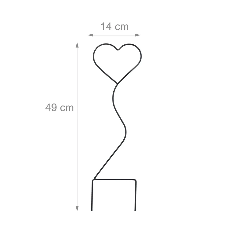 Lot de 4 tuteurs pour plantes grimpantes support stable jardin 100 x 30 cm en fer noir mat 13_0015509