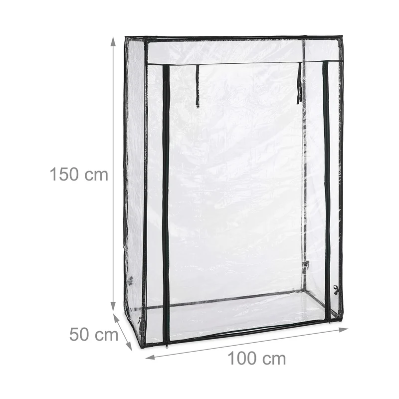 Serre de jardin pratique pour tomates et concombres 200 x 150 x 150 cm en PVC transparent 13_0012049