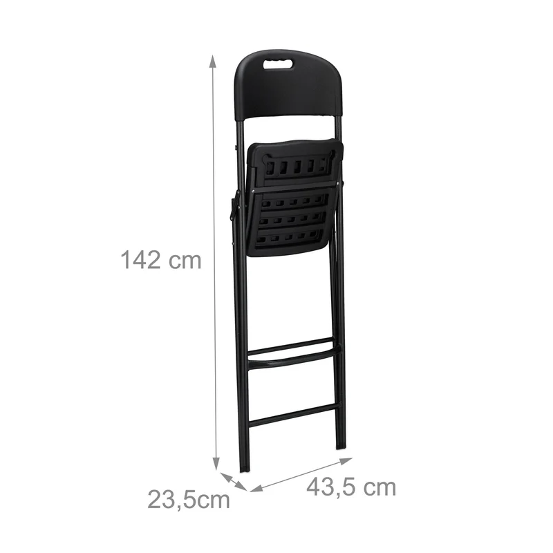Lot de 2 tabourets de bar pliants modernes confortables jardin 118 x 44,5 x 82 cm en plastique blanc 13_0015800