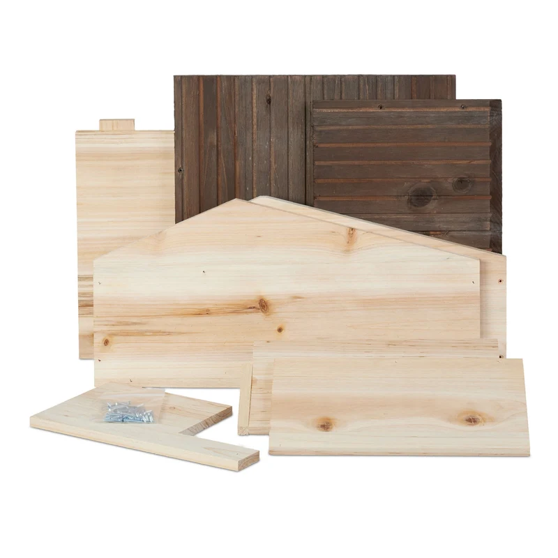 Abri pour hérissons double protection extérieur 24 x 46 x 33,5 cm en bois de pin naturel 13_0015960