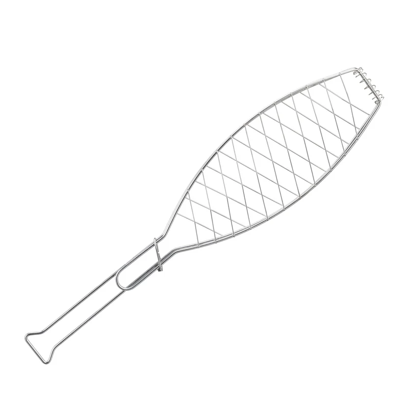 Lot de 3 paniers à brochettes pratiques barbecue 20 x 10 x 5 cm en acier inoxydable argenté 13_0011256