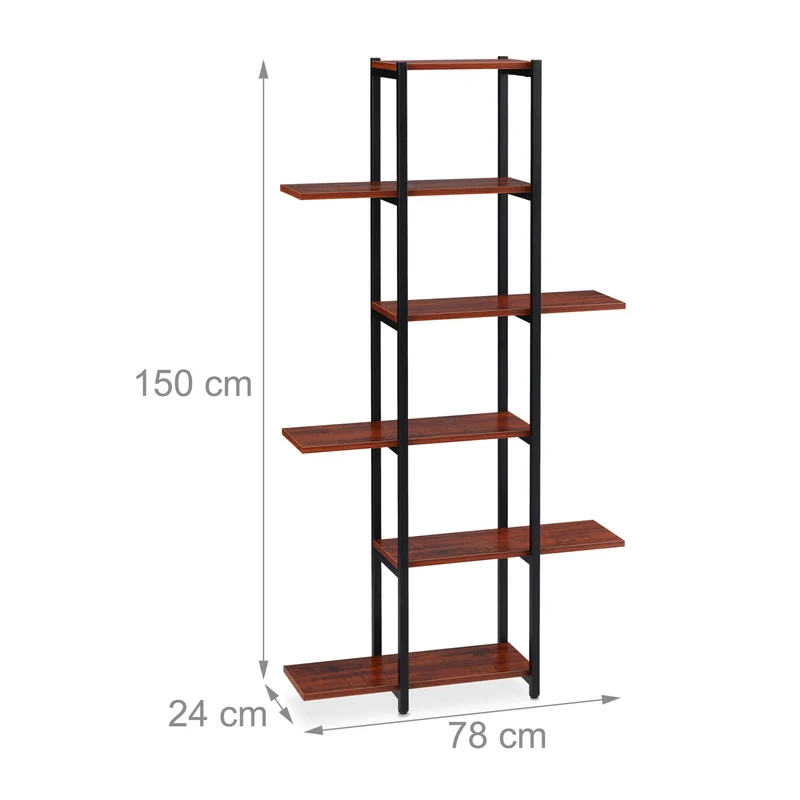Étagère à plantes avec 6 niveaux pour salon ou véranda 150 x 78 x 24 cm en métal noir 13_0010983
