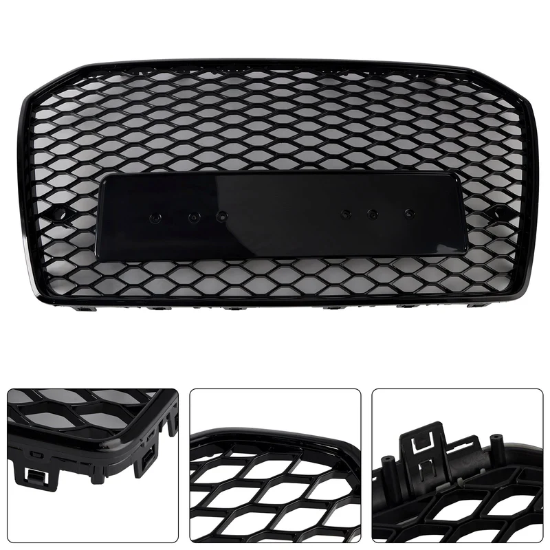 Calandre Style RS6 Nid Abeille Audi A6 S6 C7 2016-2018 Noir