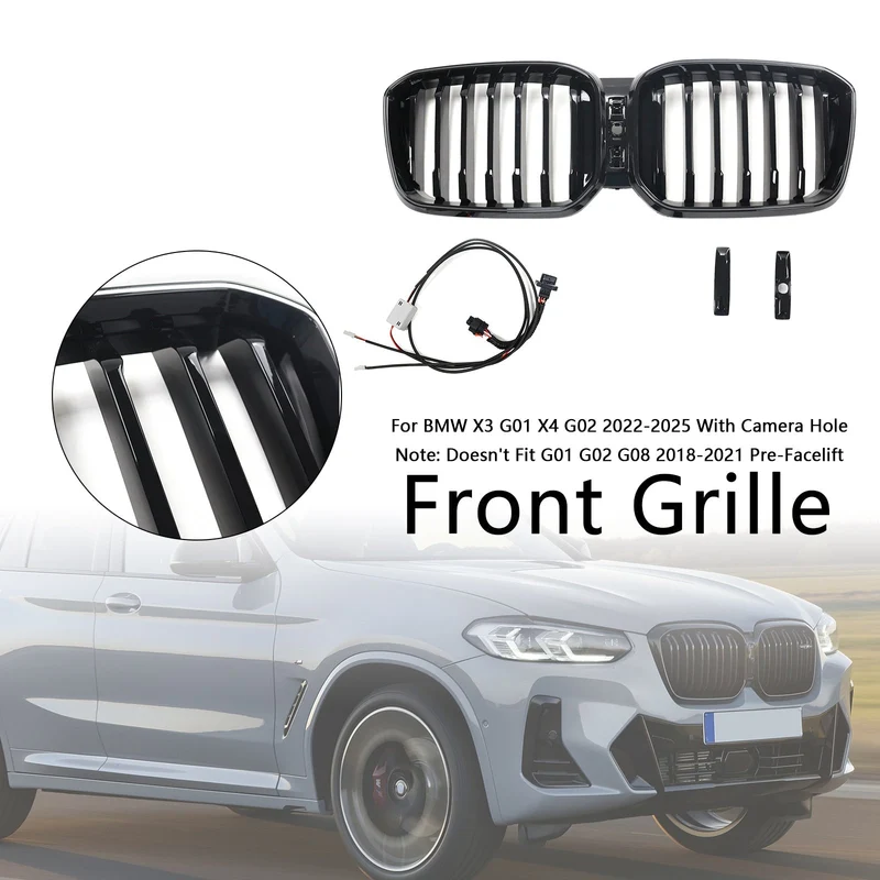 Calandre Avant Noir Brillant BMW X3 G01 X4 G02 2022-2025