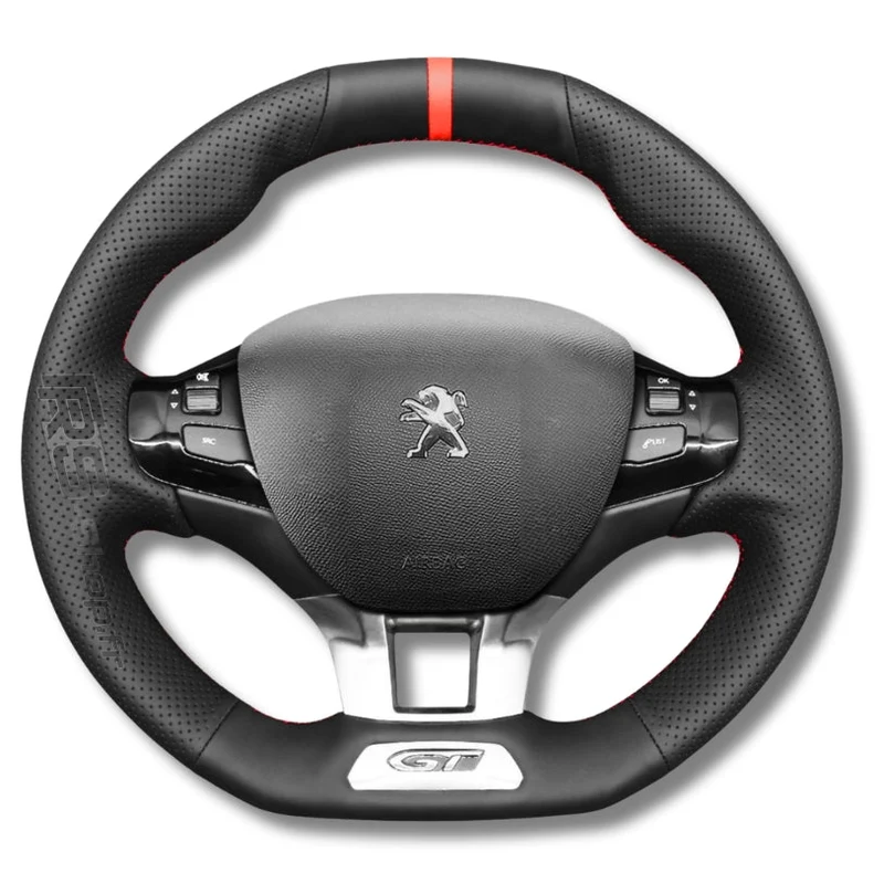 Couvre Volant Peugeot 208 Cuir Surpiqué