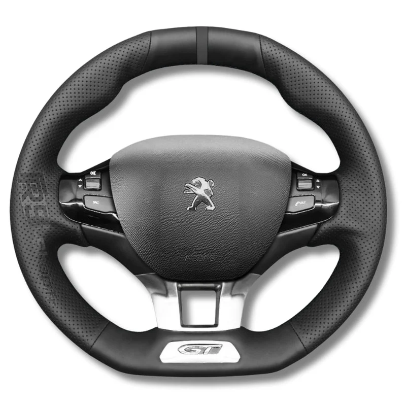 Couvre Volant Peugeot 208 Cuir Surpiqué