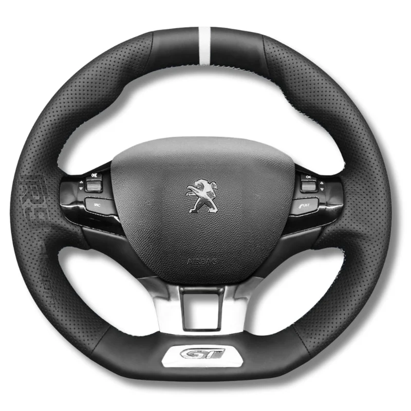 Couvre Volant Peugeot 208 Cuir Surpiqué