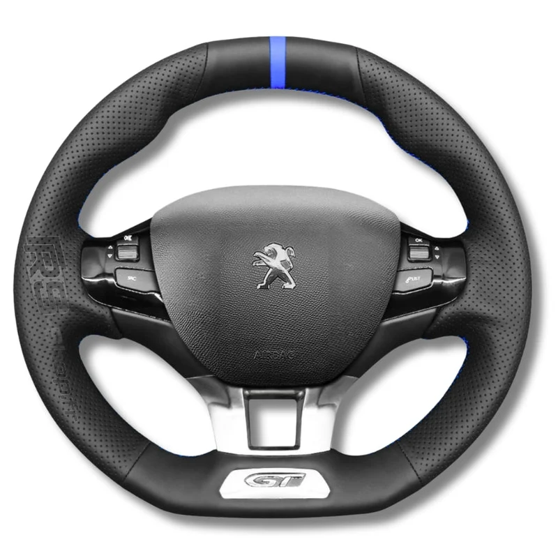 Couvre Volant Peugeot 208 Cuir Surpiqué