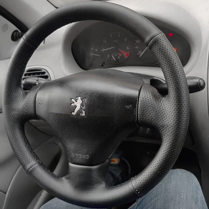 Couvre Volant Peugeot 206 Cuir Surpiqué