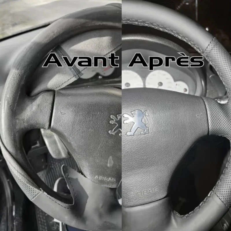 Couvre Volant Peugeot 206 Cuir Surpiqué