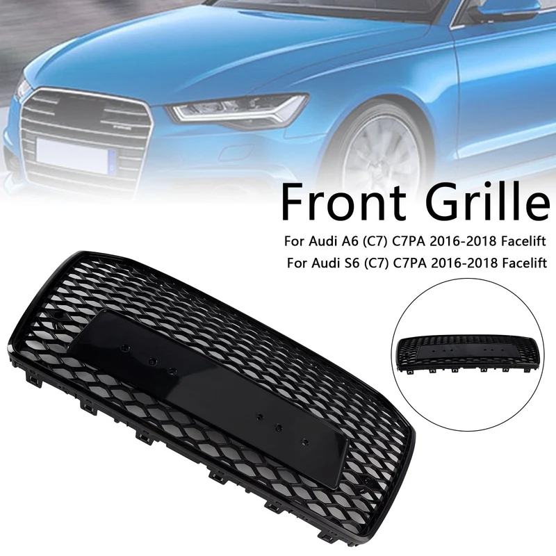 Grille Calandre Nid d'Abeille Style RS6 Audi A6 S6 C7 2016-2018