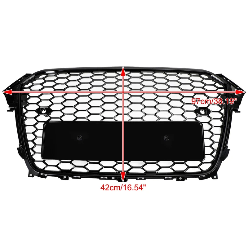 Grille Style RS4 Noir Brillant Audi A4 S4 B8.5 2013-2016