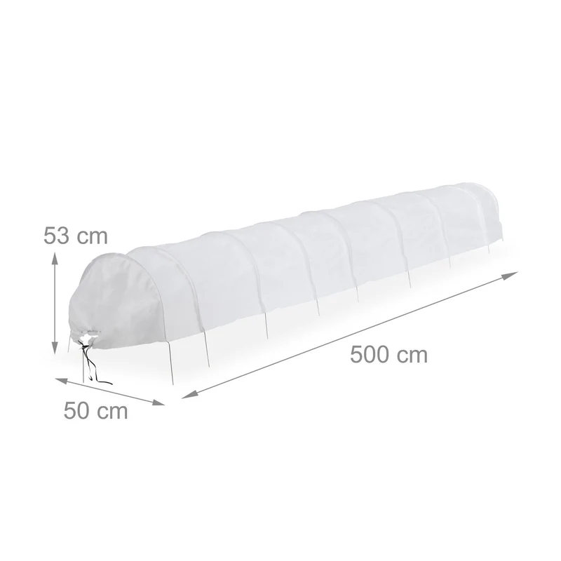 Tunnel de culture jardin 5 x 3 x 1 m protection optimale contre les oiseaux en filet de plastique vert 13_0015025