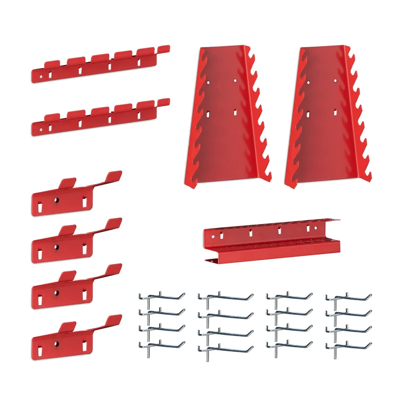 Lot de 3 panneaux perforés en acier pour organisation outils 60 x 30 x 1 cm pratique et clair en acier gris 13_0013827