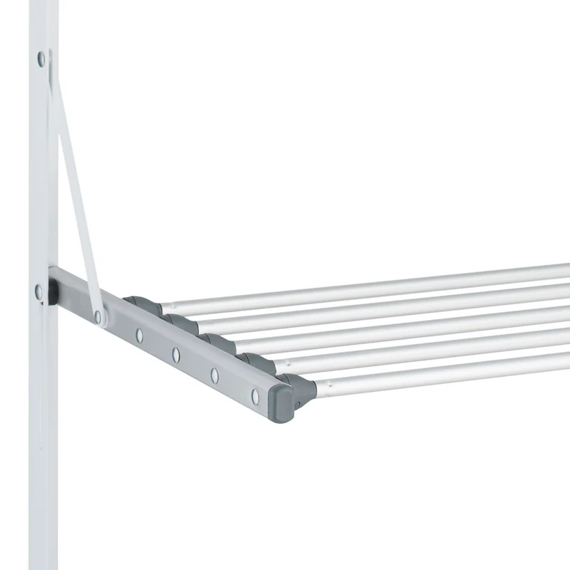 Séchoir à linge pliant pratique à accrocher sur porte 60 x 30 x 10 cm en plastique blanc 13_0015731