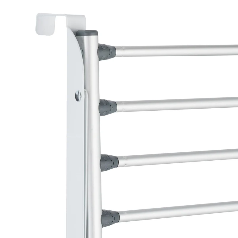 Séchoir à linge pliant pratique à accrocher sur porte 60 x 30 x 10 cm en plastique blanc 13_0015731