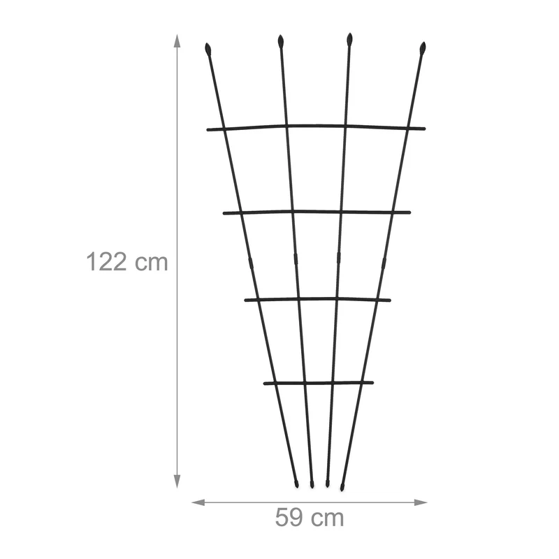Lot de 2 tuteurs à tomates robustes ajustables jardin 150 x 50 x 50 cm en acier vert 13_0015515