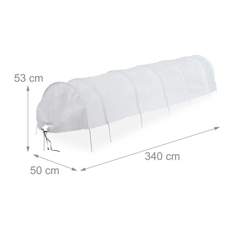 Tunnel de croissance 3,4 m protège fruits légumes contre oiseaux insectes en plastique transparent 13_0015024