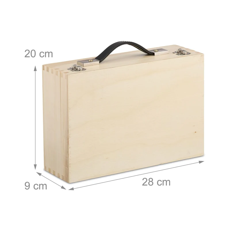 Lot de 6 boules de pétanque acier pour loisir jardin rangement pratique en bois gris 13_0015905