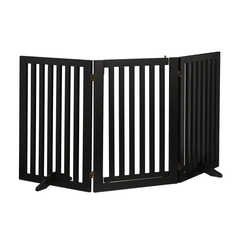 Barrière de sécurité réglable pour animaux d'intérieur escalier cheminée 70 x 80 cm protection pratique en plastique noir 13_0011436