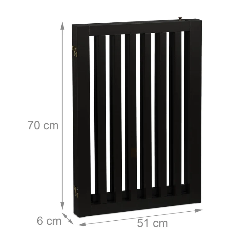 Barrière de sécurité réglable pour animaux d'intérieur escalier cheminée 70 x 80 cm protection pratique en plastique noir 13_0011436