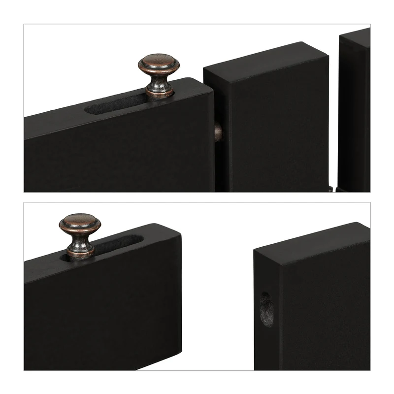 Barrière de sécurité réglable pour animaux d'intérieur escalier cheminée 70 x 80 cm protection pratique en plastique noir 13_0011436