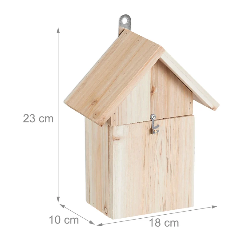 Hôtel à insectes coccinelles abri suspendu jardin ou balcon ouverture facile style naturel en bois marron 13_0015261