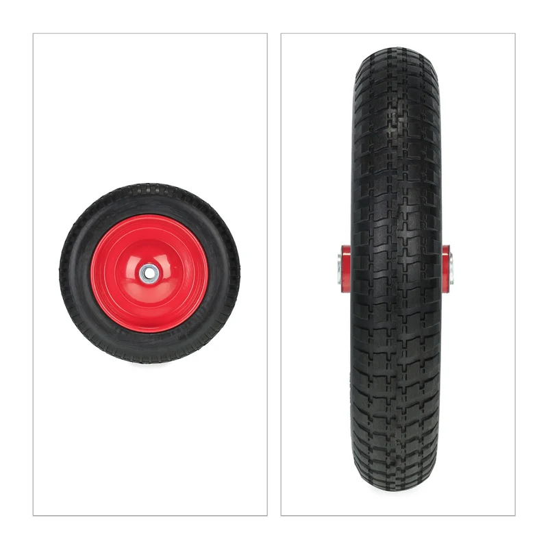Roue de brouette increvable 3.00-8 confort de conduite surface profilée en caoutchouc noir 13_0012277