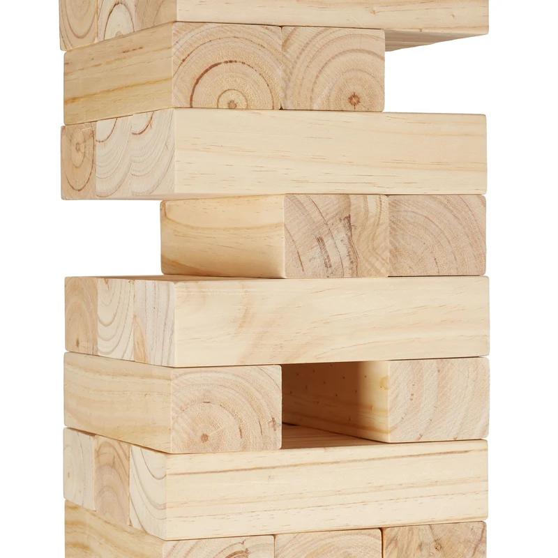 Jeu d'empilage extérieur intérieur taille XXL jardin loisir 54 blocs en bois naturel 13_0010615